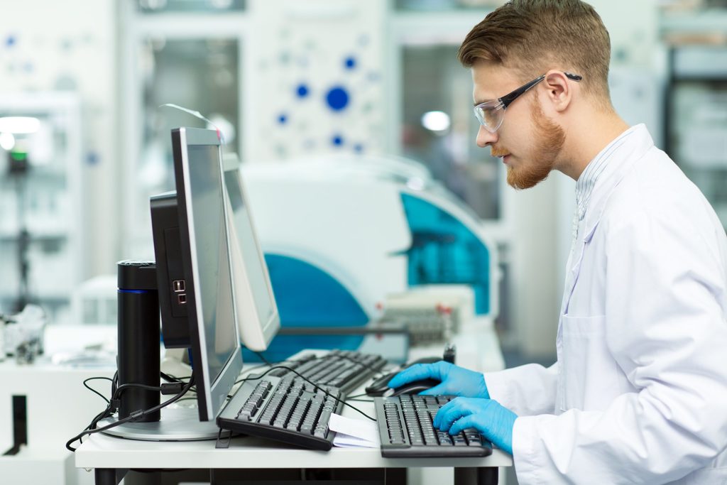 scientist at computer