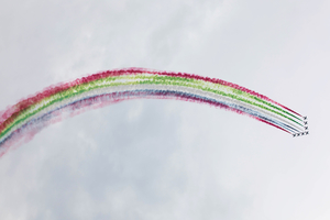 Image of display planes making smoke trail