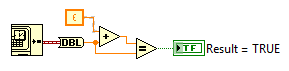 LabVIEW code showing adding machine epsilon to an DBL timestamp and it still returns that it is equal